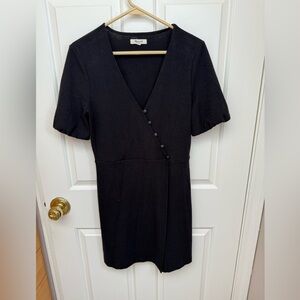 Madewell Cross-Front Black Dress Size Medium